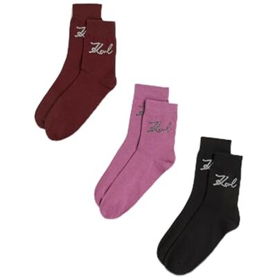 KARL LAGERFELD International B.V signature logo sokken 3 stuks, wijnroze-zwart, 35-38, Meerkleurig, 35-38 EU KARL LAGERFELD International B.V signature logo sokken 3 stuks, wijnroze-zwart, 35-38, Meerkleurig, 35-38 EU