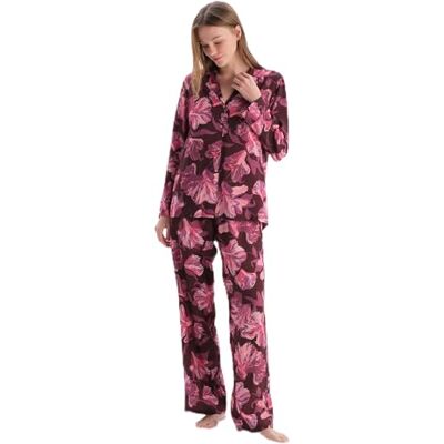 Dagi Modieuze Bordeaux Satijn Lange Pijpen Broek Regular Stof Pyjama Bottom, 46 Dames, bordeaux., 46 Dagi Modieuze Bordeaux Satijn Lange Pijpen Broek Regular Stof Pyjama Bottom, 46 Dames, bordeaux., 46