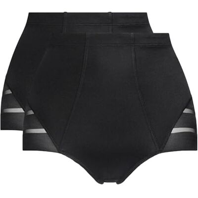 DIM slipje dames hoge taille controle diameter medium X2 (set van 2), Noir, 40 DIM slipje dames hoge taille controle diameter medium X2 (set van 2), Noir, 40