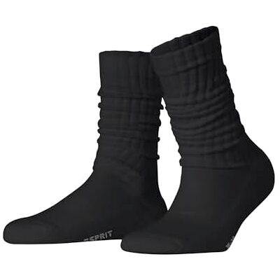 ESPRIT Dames Sokken Scrunch Tennis W So katoen eenkleurig 1 paar, Zwart Black 3000, 39-42 ESPRIT Dames Sokken Scrunch Tennis W So katoen eenkleurig 1 paar, Zwart Black 3000, 39-42