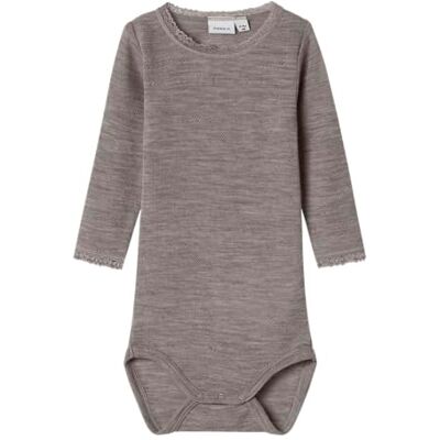 Name it Nbfwang Wool Needle Ls Body Solid Noos voor dames, Satellite, numeric_56 Name it Nbfwang Wool Needle Ls Body Solid Noos voor dames, Satellite, numeric_56