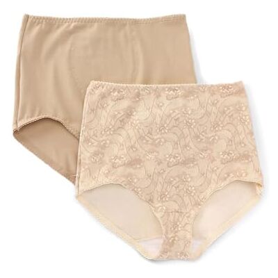 Bali figuurcorrigerende slip voor dames, lichte controle, gladmakend corrigerend ondergoed, buikcontrole, set van 2, kleuren kunnen variëren, L Bali figuurcorrigerende slip voor dames, lichte controle, gladmakend corrigerend ondergoed, buikcontrole, set van 2, kleuren kunnen variëren, L
