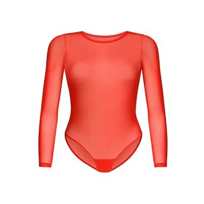 Teyli Bodys voor dames van hoogwaardig materiaal lange mouwen body dames getailleerd body dames van mesh body's voor dames, rood, M Teyli Bodys voor dames van hoogwaardig materiaal lange mouwen body dames getailleerd body dames van mesh body's voor dames, rood, M
