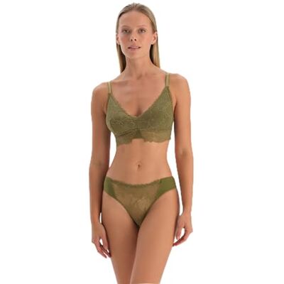 Dagi Khaki Fashion Gebreide Braziliaanse Regular Waist Lace Braziliaans Khaki, M, Kaki, M Dagi Khaki Fashion Gebreide Braziliaanse Regular Waist Lace Braziliaans Khaki, M, Kaki, M