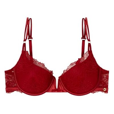 women'secret La Vecina Gevoerde beha met kerstkant, rood, 90B voor dames, Rood, One Size women'secret La Vecina Gevoerde beha met kerstkant, rood, 90B voor dames, Rood, One Size