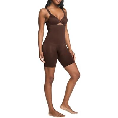 Assets Spanx dames By Spanx High-waist Mid-thigh Short, Kastanjebruin, XL Assets Spanx dames By Spanx High-waist Mid-thigh Short, Kastanjebruin, XL