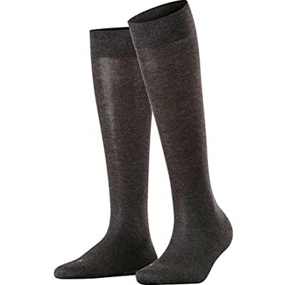 FALKE Dames Kniekousen Sensitive London W Kh katoen met comfort tailleband 1 paar, Grijs Anthracite Melange 3080, 39-42 FALKE Dames Kniekousen Sensitive London W Kh katoen met comfort tailleband 1 paar, Grijs Anthracite Melange 3080, 39-42