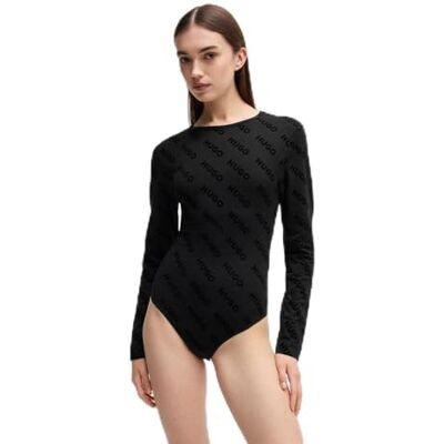 HUGO Dames VLOCKY_Bodysuit Loungew_Longsleeve, Zwart2, Zwart, L HUGO Dames VLOCKY_Bodysuit Loungew_Longsleeve, Zwart2, Zwart, L