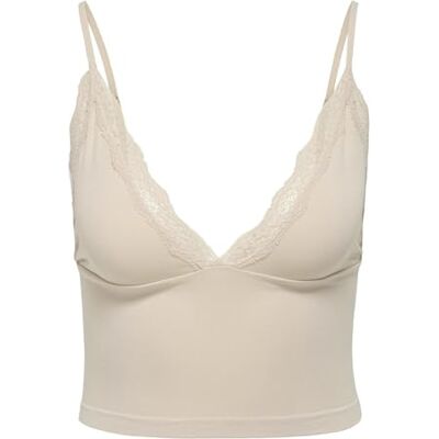 ONLY Dames Onlvicky Lace Singlet V-Neck Acc, Perzik Taffy, M, perzik taffy, M ONLY Dames Onlvicky Lace Singlet V-Neck Acc, Perzik Taffy, M, perzik taffy, M