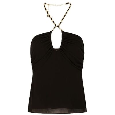 Morgan Dames bustier met detail ketting Olly zwart T44, zwart. Morgan Dames bustier met detail ketting Olly zwart T44, zwart.