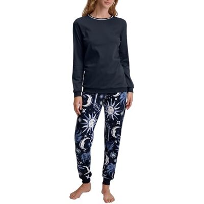 CALIDA damespyjama met manchetten, Dark Sapphire, 48-50 CALIDA damespyjama met manchetten, Dark Sapphire, 48-50