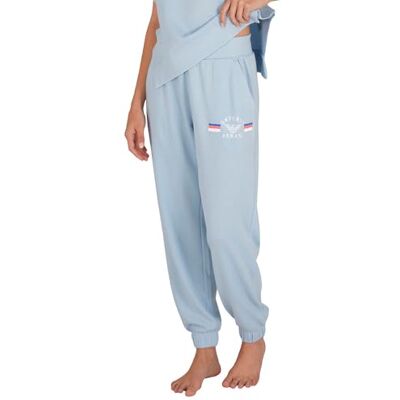 Giorgio Armani Vrouw Lichte Badstof Broek met Manchetten Blauw S, Lichtblauw, S Giorgio Armani Vrouw Lichte Badstof Broek met Manchetten Blauw S, Lichtblauw, S