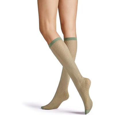 Hudson Net Fashion kniekousen voor dames, Sage Green 0104, 35-38 EU Hudson Net Fashion kniekousen voor dames, Sage Green 0104, 35-38 EU