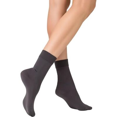 KUNERT Sensual Cotton Extra fijn gebreide sokken voor dames, antraciet, 35-38 EU KUNERT Sensual Cotton Extra fijn gebreide sokken voor dames, antraciet, 35-38 EU