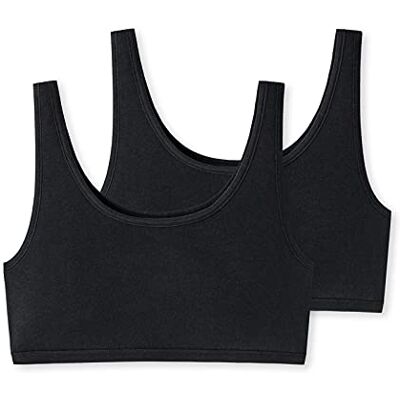 Uncover by Schiesser Dames 2 Pack Bustier Katoen, zwart, 3XL Uncover by Schiesser Dames 2 Pack Bustier Katoen, zwart, 3XL