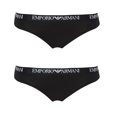 Giorgio Armani Dames Essential Cotton 2-Pack Braziliaans, Zwart, XS, Zwart/Zwart, XS Giorgio Armani Dames Essential Cotton 2-Pack Braziliaans, Zwart, XS, Zwart/Zwart, XS