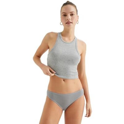 Koton Stitch-detail, Braziliaanse slips, slips, voor dames, grijs (023), S Koton Stitch-detail, Braziliaanse slips, slips, voor dames, grijs (023), S