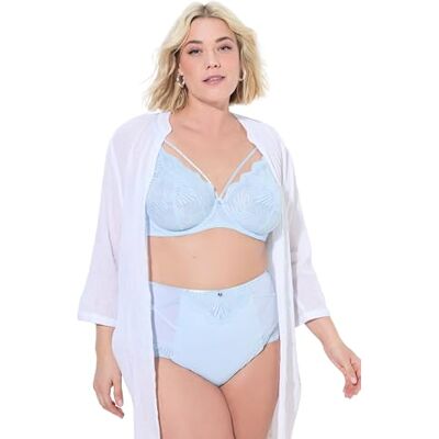 Ulla Popken Dames grote maten grote maten plus size shaping brief, kant en bandjes, Delicaat lichtblauw, 46-48 Grote maten Ulla Popken Dames grote maten grote maten plus size shaping brief, kant en bandjes, Delicaat lichtblauw, 46-48 Grote maten