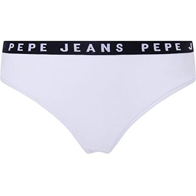Pepe Jeans String slipje met logo voor dames, Wit (wit), M Pepe Jeans String slipje met logo voor dames, Wit (wit), M
