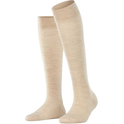 FALKE Dames Kniekousen Sensitive Berlin W Kh wol katoen met comfort tailleband 1 paar, Beige Linen Melange 4541, 39-42 FALKE Dames Kniekousen Sensitive Berlin W Kh wol katoen met comfort tailleband 1 paar, Beige Linen Melange 4541, 39-42