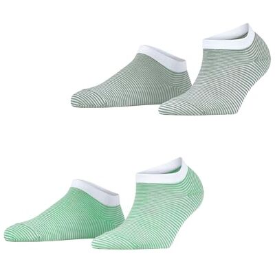 ESPRIT Dames Korte sokken Fine Stripe Multipack W Sn katoen kort gedessineerd 2 paar, Groen Green 0210, 35-38 ESPRIT Dames Korte sokken Fine Stripe Multipack W Sn katoen kort gedessineerd 2 paar, Groen Green 0210, 35-38