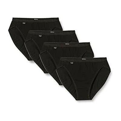 Sloggi Damesslips (verpakking van 4 stuks), zwart, 36 Sloggi Damesslips (verpakking van 4 stuks), zwart, 36