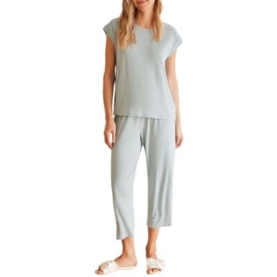 women'secret Capri Spring Soft Touch pyjama voor dames, Groen, S women'secret Capri Spring Soft Touch pyjama voor dames, Groen, S