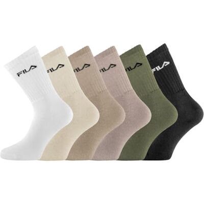 FILA Sokken Heren en Dames 35-38, Katoen Gerecycled Set van 6, Beige Uniseks, Volwassenen, Hoge Sokken, Ideaal voor sportsneakers, Tussenseizoen/Winter, Dik, Stretch, 6 Paar FILA Sokken Heren en Dames 35-38, Katoen Gerecycled Set van 6, Beige Uniseks, Volwassenen, Hoge Sokken, Ideaal voor sportsneakers, Tussenseizoen/Winter, Dik, Stretch, 6 Paar