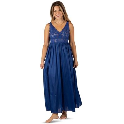 Shadowline Classy Nightgowns for Women Elegant Sleepwear, Navy, 1X Plus Shadowline Classy Nightgowns for Women Elegant Sleepwear, Navy, 1X Plus