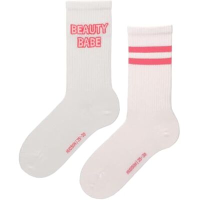 Hudson Damessokken Beauty Babe 2-Pack met patroon Wit 39-42 Hudson Damessokken Beauty Babe 2-Pack met patroon Wit 39-42