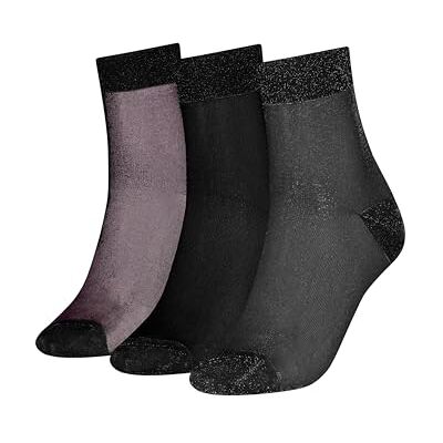 Tommy Hilfiger 8719965009202 TH WOMEN Short Sock 3P CADEAU, zwart, 39-42 EU Tommy Hilfiger 8719965009202 TH WOMEN Short Sock 3P CADEAU, zwart, 39-42 EU