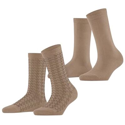 ESPRIT Dames Sokken Pepita Pattern Multipack W So katoen gedessineerd 2 paar, Bruin Camel 5038, 35-38 ESPRIT Dames Sokken Pepita Pattern Multipack W So katoen gedessineerd 2 paar, Bruin Camel 5038, 35-38
