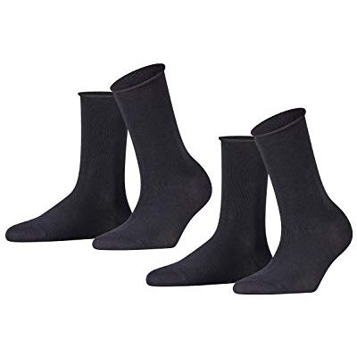 FALKE Happy 2-Pack Vrouwen Sokken Katoen Zwart Wit Meer kleuren zacht zonder motief versterkt hoogwaardig mid-rise robuust ademend dekkend set Multipack 2 Paar FALKE Happy 2-Pack Vrouwen Sokken Katoen Zwart Wit Meer kleuren zacht zonder motief versterkt hoogwaardig mid-rise robuust ademend dekkend set Multipack 2 Paar