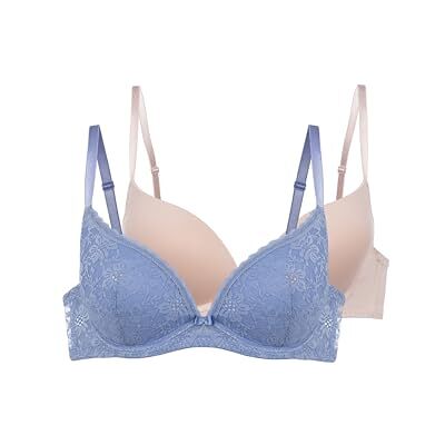 DORINA Sonia-2pp Push-up-beha voor dames, paars/roze, maat 80A, zacht, ademend, comfort voor elke dag DORINA Sonia-2pp Push-up-beha voor dames, paars/roze, maat 80A, zacht, ademend, comfort voor elke dag