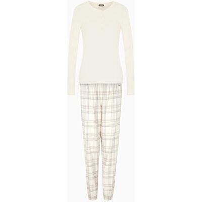 Giorgio Armani VROUWEN POEDER CHECK LANGE PAJAMAS CRÈME M, Crème, M Giorgio Armani VROUWEN POEDER CHECK LANGE PAJAMAS CRÈME M, Crème, M