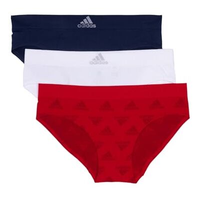 adidas Naadloze hipster ondergoed voor dames, verpakking van 3 stuks, Vrjac/Wht/Nindg, M adidas Naadloze hipster ondergoed voor dames, verpakking van 3 stuks, Vrjac/Wht/Nindg, M