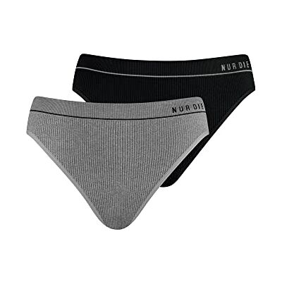 Nur Die Retro Slip 2-pack meerkleurig sportieve onderbroeken dames, grijs/zwart Nur Die Retro Slip 2-pack meerkleurig sportieve onderbroeken dames, grijs/zwart