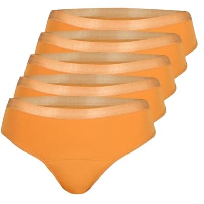 Athena Regels, set van 5 slipjes, menstruatieslips voor dames, Gouden huid, S Athena Regels, set van 5 slipjes, menstruatieslips voor dames, Gouden huid, S