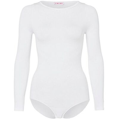 FALKE Dames Body Fine Cotton Crew Neck W Bo katoen lichaam met lange mouwen 1 stuk, Wit White 2209, L 44-46 FALKE Dames Body Fine Cotton Crew Neck W Bo katoen lichaam met lange mouwen 1 stuk, Wit White 2209, L 44-46