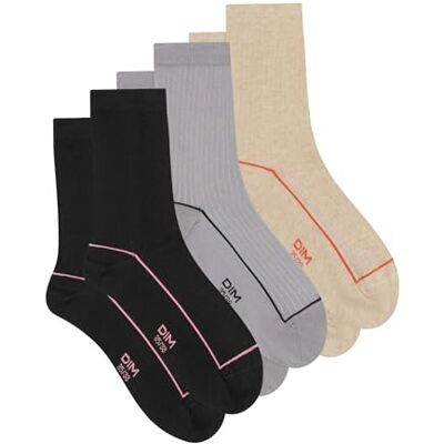 DIM Enkelsokken voor dames, zwart/staal/beige gemêleerd, 35-38 EU DIM Enkelsokken voor dames, zwart/staal/beige gemêleerd, 35-38 EU