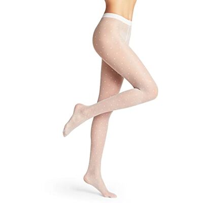 FALKE Dames Panty Dot 15 DEN W Ti sheer gedessineerd 1 paar, Wit White 2209, S-M FALKE Dames Panty Dot 15 DEN W Ti sheer gedessineerd 1 paar, Wit White 2209, S-M