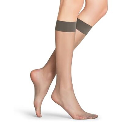 FALKE Dames kniekousen zijdeglad 15 DEN W Kh transparant effen 1 paar, grijs carbon 3275, 35-38 FALKE Dames kniekousen zijdeglad 15 DEN W Kh transparant effen 1 paar, grijs carbon 3275, 35-38