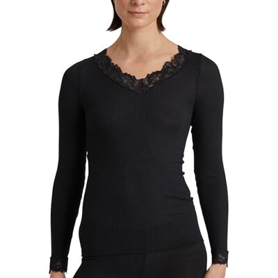 CALIDA Silky Wool Joy Top lange mouwen / 3/4 mouw WS zwart, maat 36-38, WS zwart, 36/38 NL CALIDA Silky Wool Joy Top lange mouwen / 3/4 mouw WS zwart, maat 36-38, WS zwart, 36/38 NL