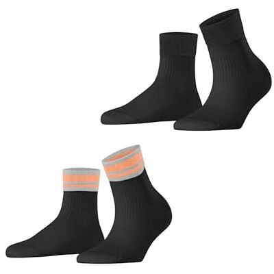 ESPRIT Dames Sokken Retro Glitter Multipack W Sso katoen gedessineerd 2 paar, Zwart Black 3000, 35-38 ESPRIT Dames Sokken Retro Glitter Multipack W Sso katoen gedessineerd 2 paar, Zwart Black 3000, 35-38