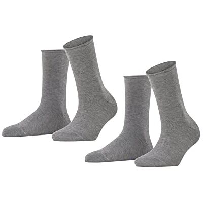 FALKE dames Happy 2-Pack sokken admend katoen verstevigde damessokken met een drukvrije rolrand een allrounder voor zakelijk gebruik en dagelijks leven effen in multipack 2 paar FALKE dames Happy 2-Pack sokken admend katoen verstevigde damessokken met een drukvrije rolrand een allrounder voor zakelijk gebruik en dagelijks leven effen in multipack 2 paar