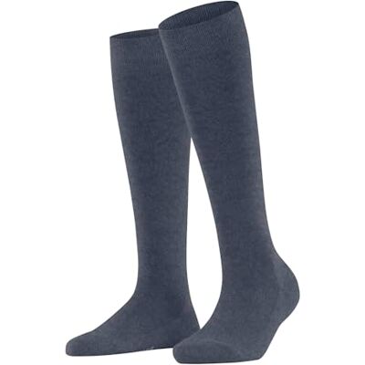 FALKE Dames Kniekousen Family W Kh katoen lang eenkleurig 1 paar, Blauw Dark Blue Melange 6688, 35-38 FALKE Dames Kniekousen Family W Kh katoen lang eenkleurig 1 paar, Blauw Dark Blue Melange 6688, 35-38