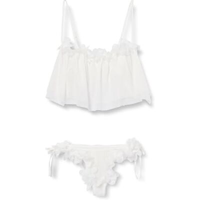 Clotth Dames super korte pyjama's sexy en sexy pyjama's kant bloem riem pyjama, wit, S Clotth Dames super korte pyjama's sexy en sexy pyjama's kant bloem riem pyjama, wit, S