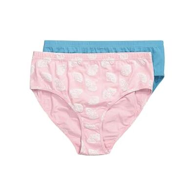 Ulla Popken Dames grote maten grote maten plus size midislips, verpakking van 2 stuks, effen/gingko, biologisch katoen, zacht roze, 46-48 Ulla Popken Dames grote maten grote maten plus size midislips, verpakking van 2 stuks, effen/gingko, biologisch katoen, zacht roze, 46-48