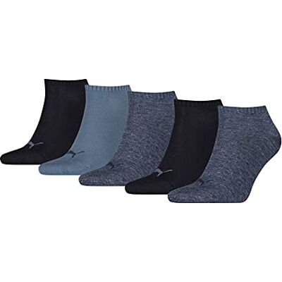 PUMA Uniseks sokken (pak van 5), denim blue, 35/38 EU PUMA Uniseks sokken (pak van 5), denim blue, 35/38 EU