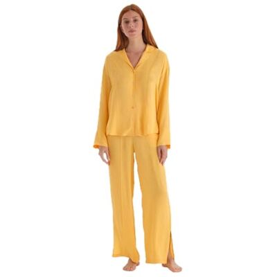 Dagi Yellow Fashion Woven Regular Satin Long Sleeve Shirt Collar Shirt, Geel, 42, geel, 42 Dagi Yellow Fashion Woven Regular Satin Long Sleeve Shirt Collar Shirt, Geel, 42, geel, 42